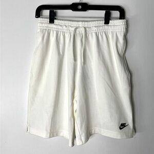 White Nike sweat shorts